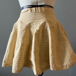 Vintage Handmade Yellow Checked Miniskirt